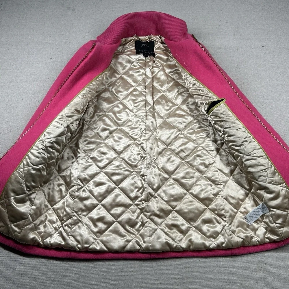 J. Crew Coat Womens 0P Petite Nello Gori Italian Stadium Cloth Wool Blend Pink - Picture 4 of 11